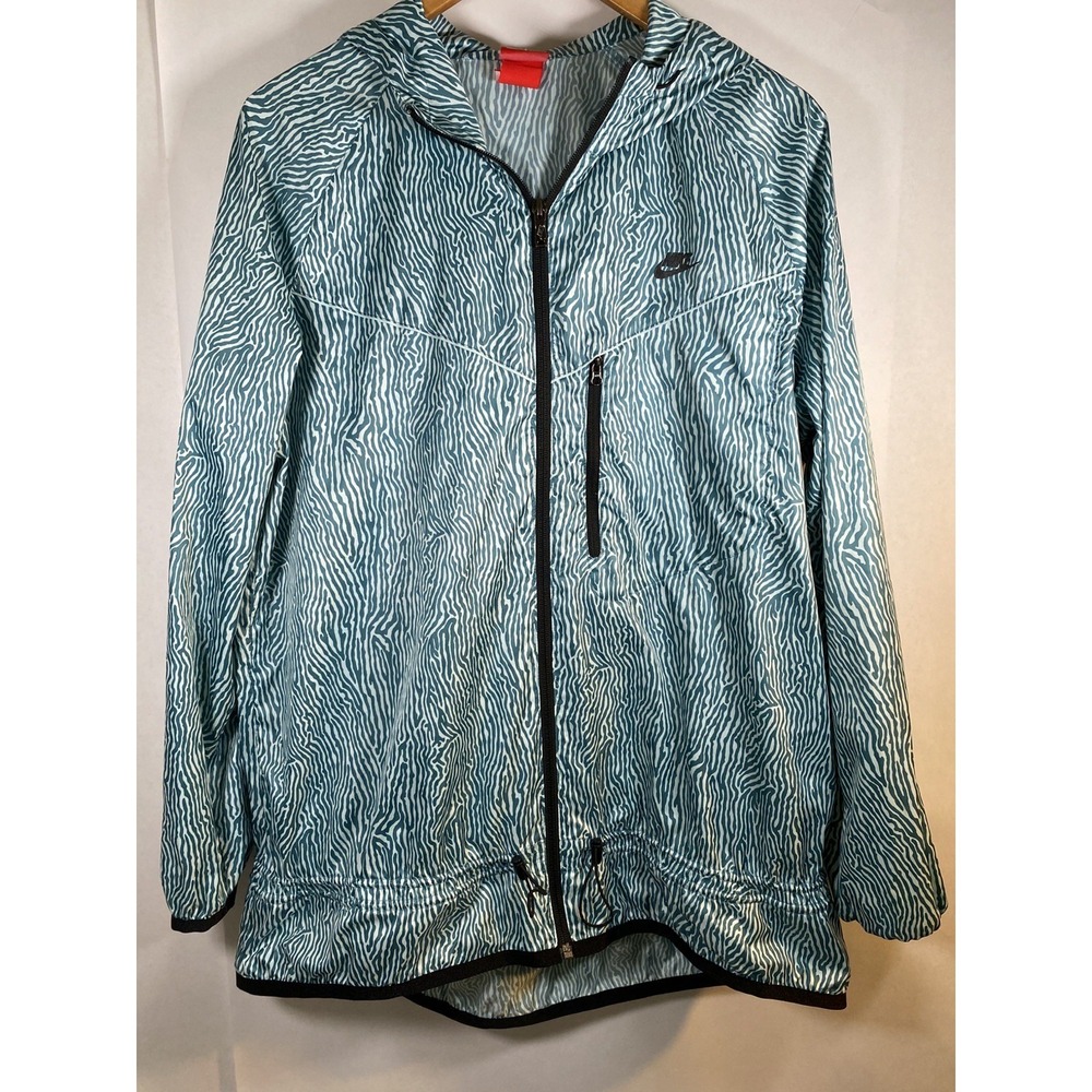 Nike Windrunner Jacket Women's XL Zebra Print Lightweight Hooded Full Zip